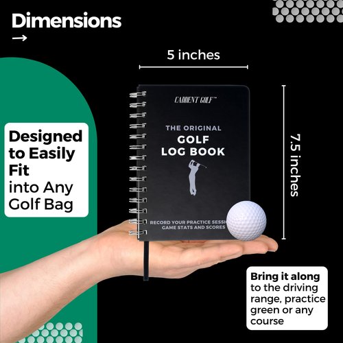 CADDENT GOLF Log Book - Wire-Bound Golf Notebook and Golf Scorecard Book - Golf Journal & Log Book - 150 Pages (Practice Log & Scorecard, Hardcover)