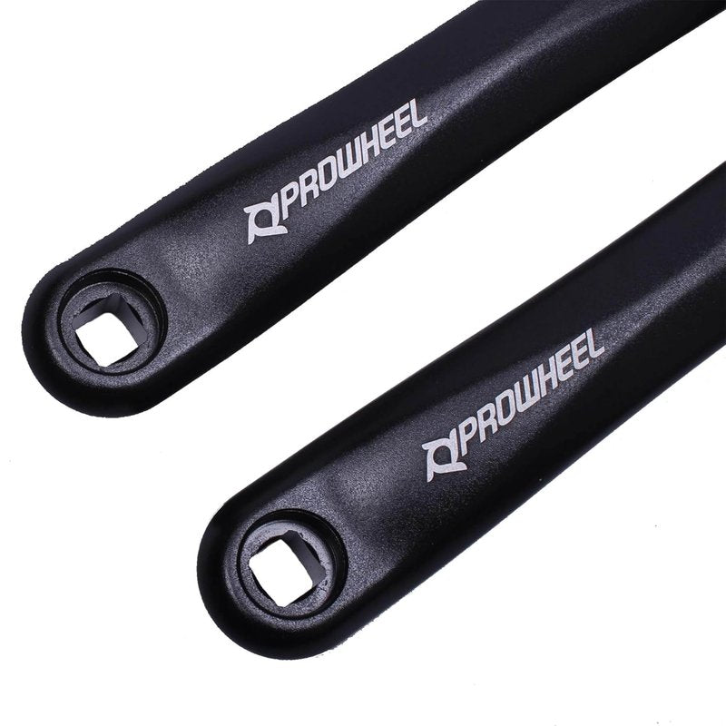 Prowheel One Pair Bike Crank Arm Available in Square Hole,152MM/160MM/165MM/170MM/175MM Alloy 6061Black Crank Arm for e-Bike Electric Bike e Bicycle