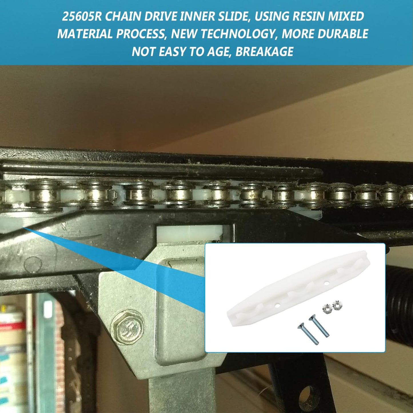 25605R Chain Drive Inner Slide for Genie Garage Door Opener，Compatible with Genie Garage Door Opener Parts, S Chain Drive Inner Slide