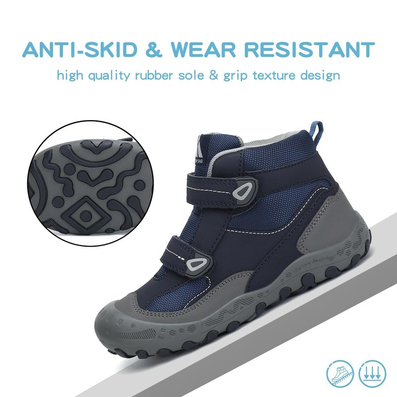 Mishansha Boys Hiking Boots Kids Hiking Shoes Girls Outdoor Adventure Trekking Shoes Anti-Skid Sneakers Durable Comfortable Blue/Dark Blue/Gray 1 little_kid