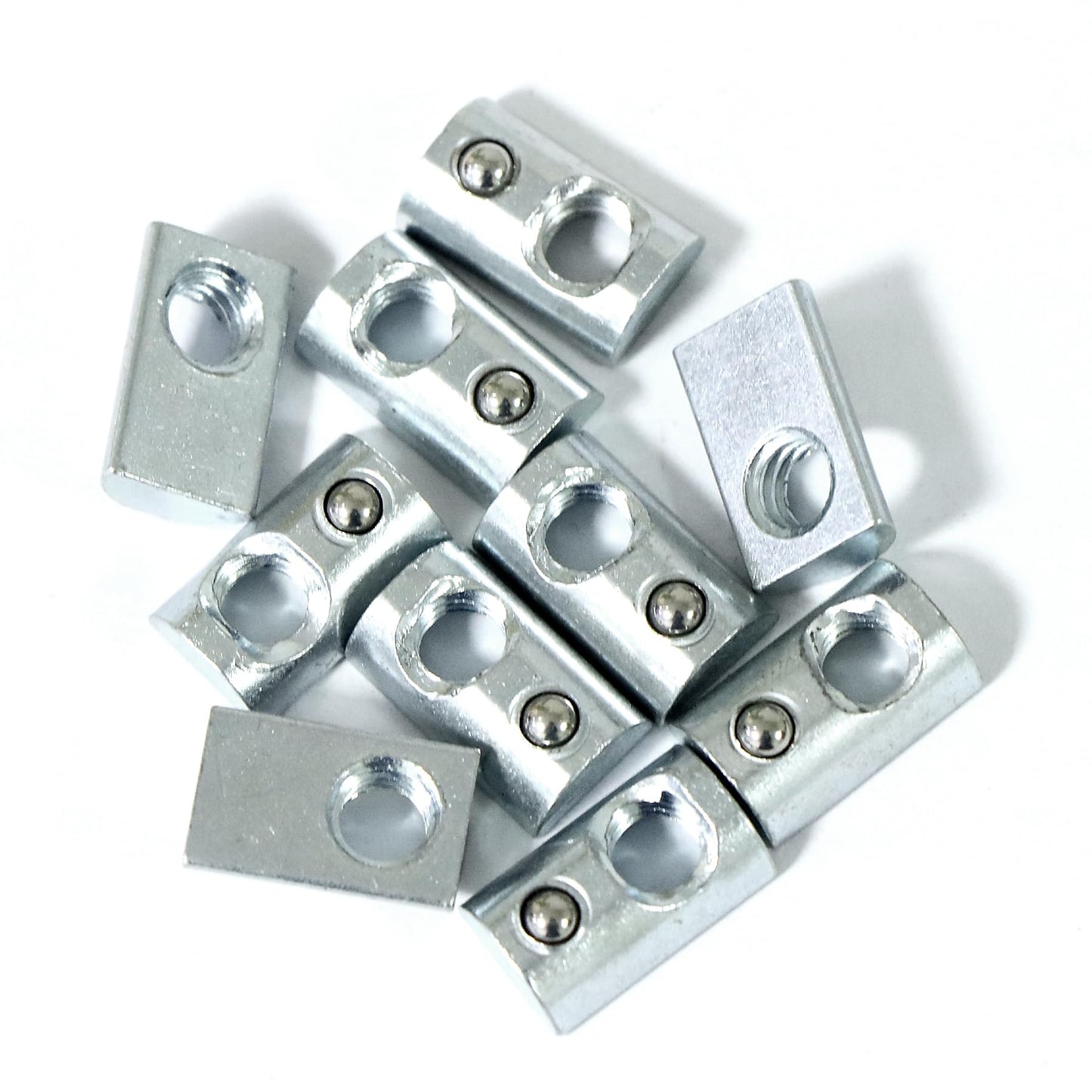 Abeicy 5/16”-18 Threaded Steel Roll in T-Nut with Ball Spring, T-Slot Nuts Accessory Hardwares for 15 or 40 Series Aluminum Extrusion Profiles Rail, 20 Packs