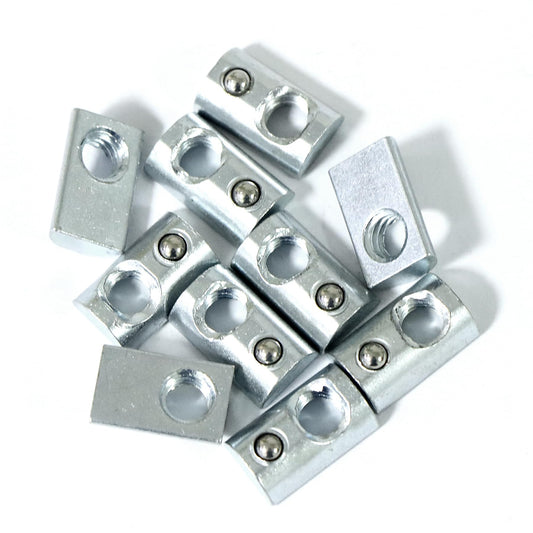 Abeicy 5/16”-18 Threaded Steel Roll in T-Nut with Ball Spring, T-Slot Nuts Accessory Hardwares for 15 or 40 Series Aluminum Extrusion Profiles Rail, 20 Packs