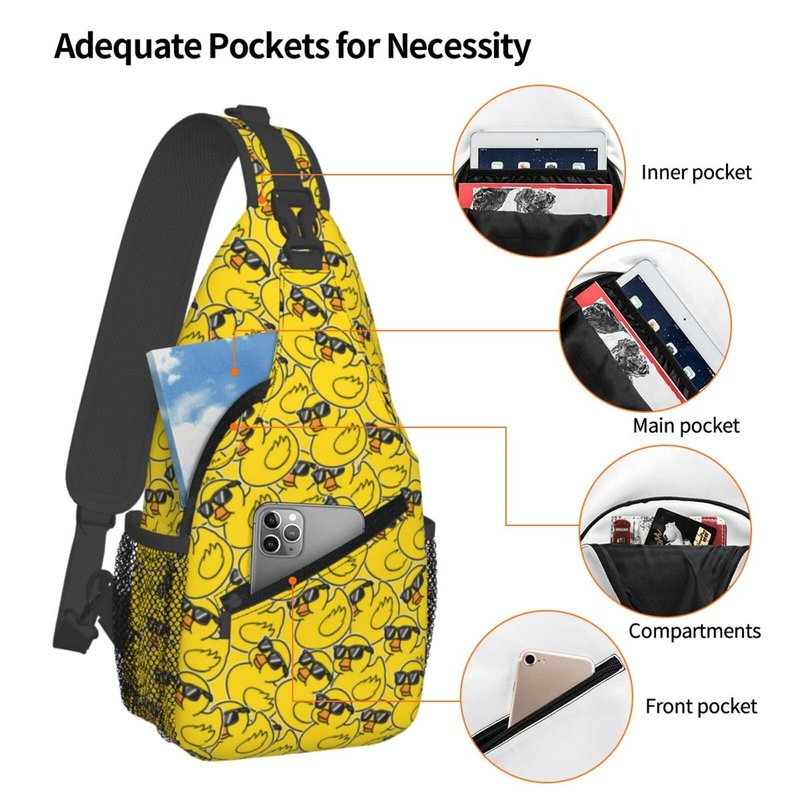 Sling Backpack Trendy Sling Bag Multipurpose Crossbody Sling Travel Hiking Crossbody Shoulder Backpack (Duck)