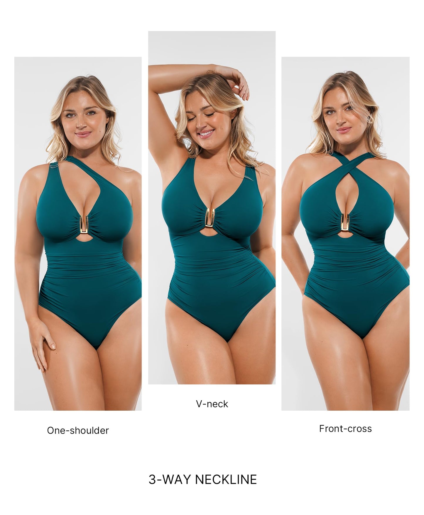 SHAPELLX Tummy Control Swimsuits Women Bathing Suit Green Swimwear One Piece Swimsuit Slimming Swimwear Green M