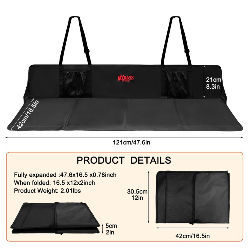 MYDAYS Car Rear Seat Mattress Extension Plate, Portable Air Mattresses Extenders for Sleeping, Increase Travel Trunk Bed Space for Car/SUV Camping