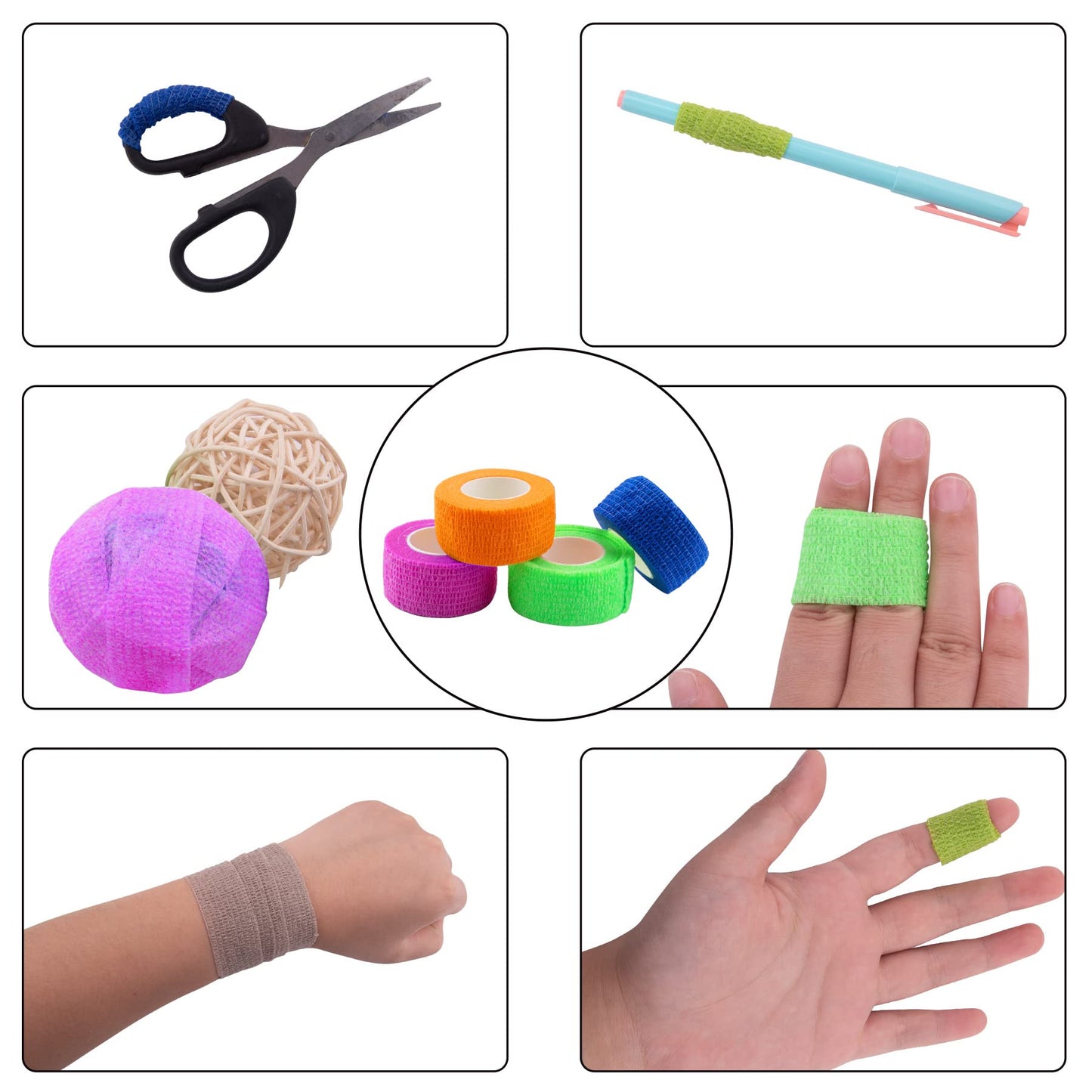BQTQ 144 Rolls Self Adhesive Bandage Wrap 1 Inch Colorful Self Adherent Wrap Tape Sticky Bandage Athletic Wrap Self Adhesive Wrap for Sports Vet Wrist Ankle Sprains