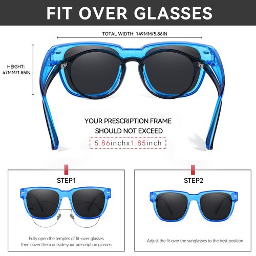 IGnaef Polarized Fit Over Sunglasses to Wear Over Glasses Lightweight TR90 Frame IF1010