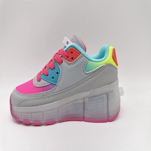 Kids Roller Skate Shoes with Single Wheel Shoes Sport Sneaker 7 Colors 11 Modes LED