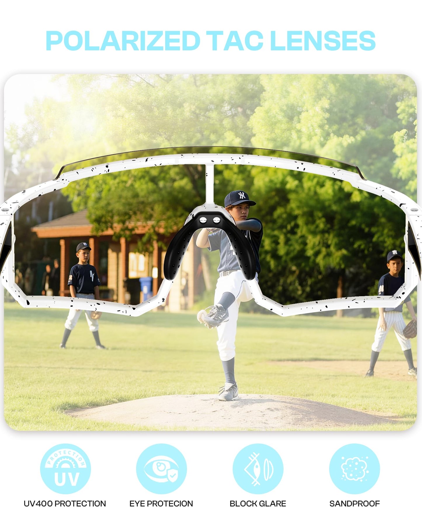 DUCO Polarized Kids Sunglasses Youth Baseball Sports Running UV400 Protection Cycling Glasses Boys Girls 6-16 Aged DK310