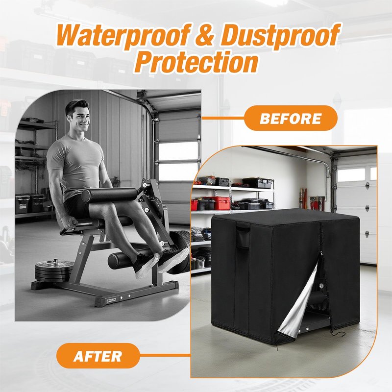 Guisong Leg Extension and Curl Machine Cover,Heavy Duty Waterproof Leg Press Machines Cover for Home Gym EqQuipment,600D Dustproof Exercise Bench Covers for Workout Machine