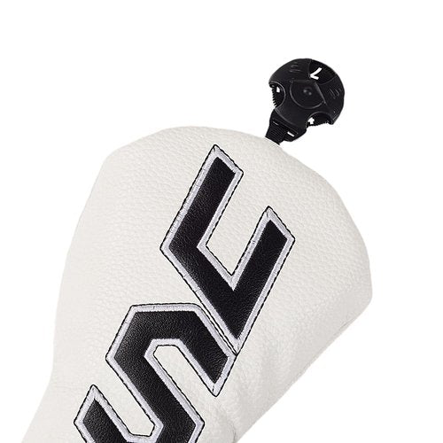 Honmeday Golf Head Cover Set with USA Flag Cross-Stitch for Golf Club Driver Fairway Hybrid (White-3pcs)