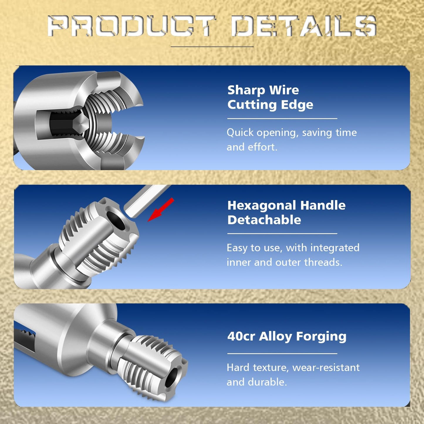 Integrated Internal & External Pipe Threading Tool, Upgrade Pipe Thread Cutting Tool, PVC Rethreading Tool for Water Pipes,1/2" and 3/4" Pipe Sizes Rethreading Tool for Electric Drill (1/2"+3/4")