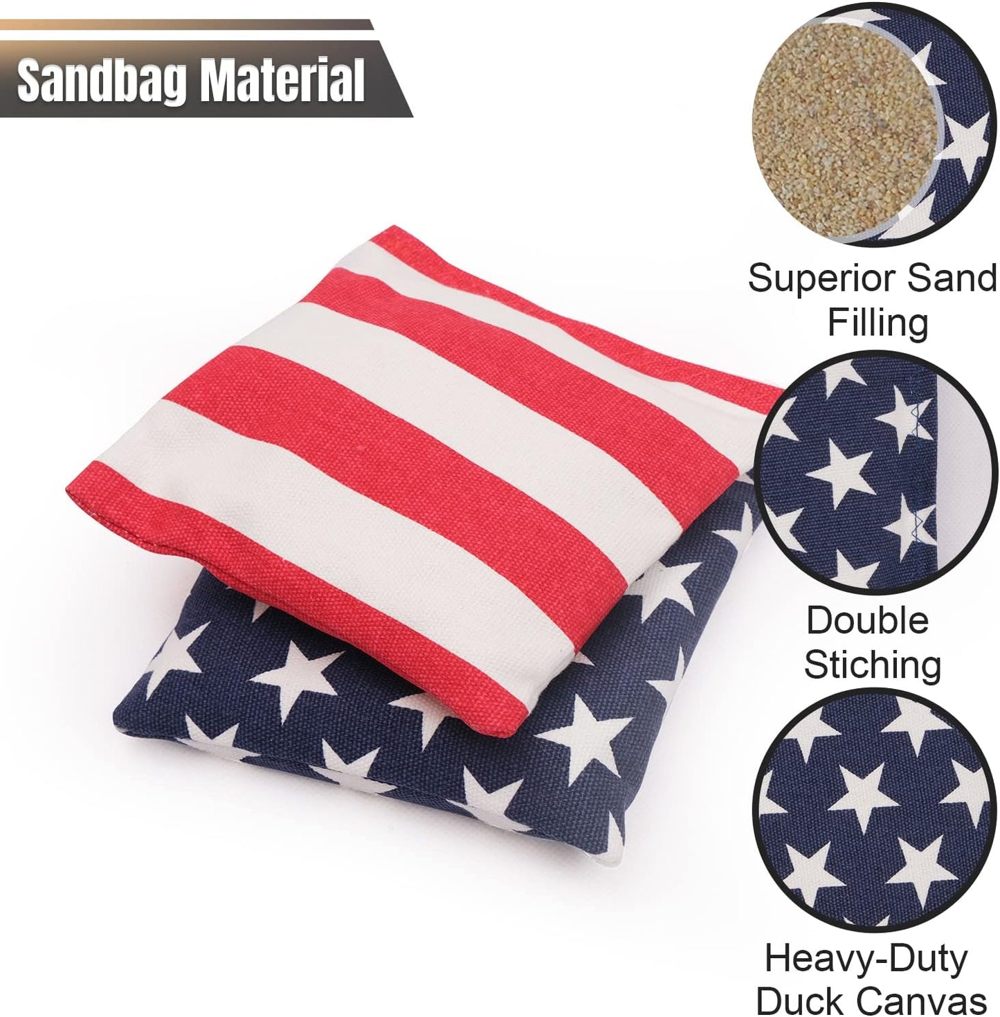Skiennix Cornhole Set - Regulation Size 4x2 & 3x2 Boards with Carrying Bags & 8 Bean Bags | Outdoor Family Fun