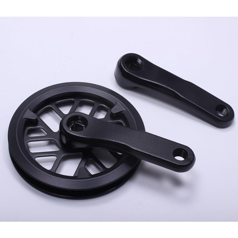 PROWHEEL Junior & Kids Crankset,76MM/89MM/102MM/114MM/127MM/140MM/152MM/160MM/165MM 25T/28T/30T/32T/36T Square Hole Bike Crank Arm Set,Double ChainWheel and Replacement Chain Guard