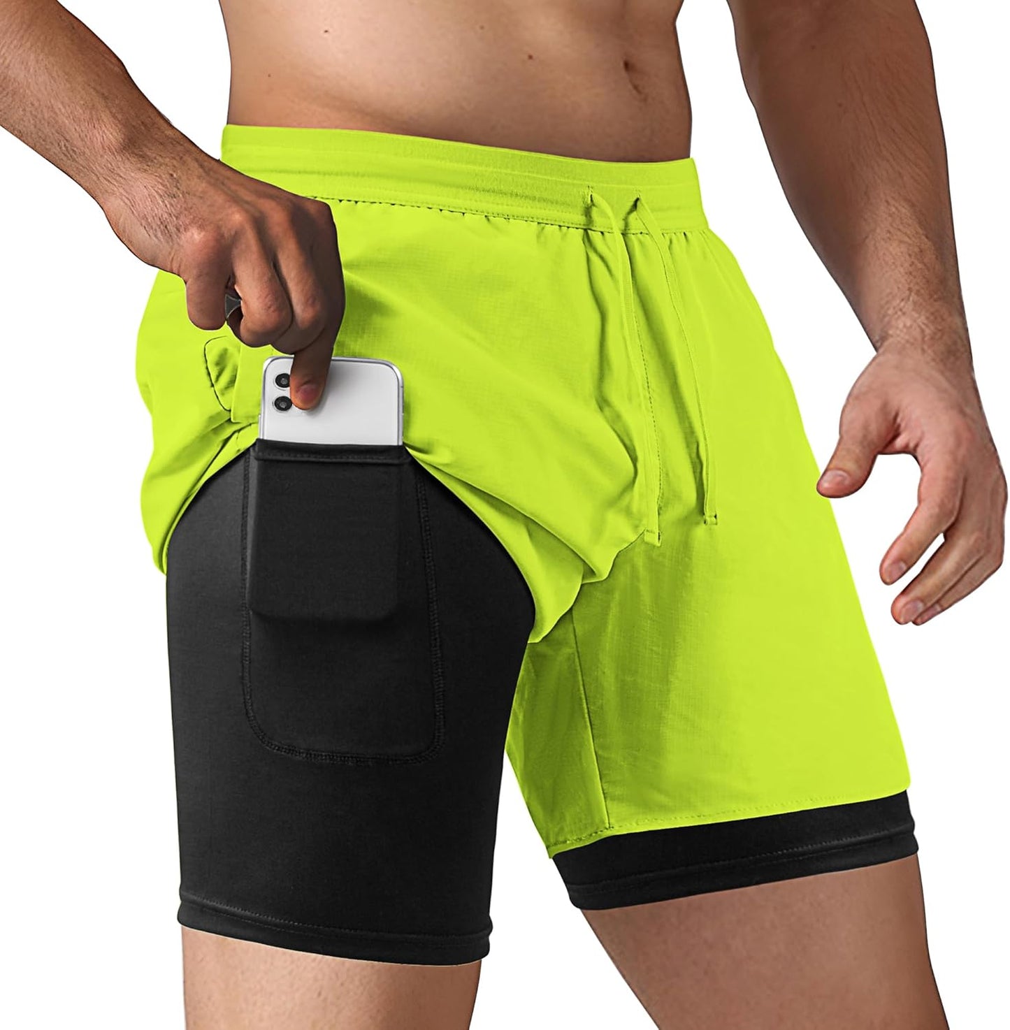 NIMOJIRO Men's 2-in-1 Running Shorts - Lightweight Athletic Gym Wear for Outdoor Training
