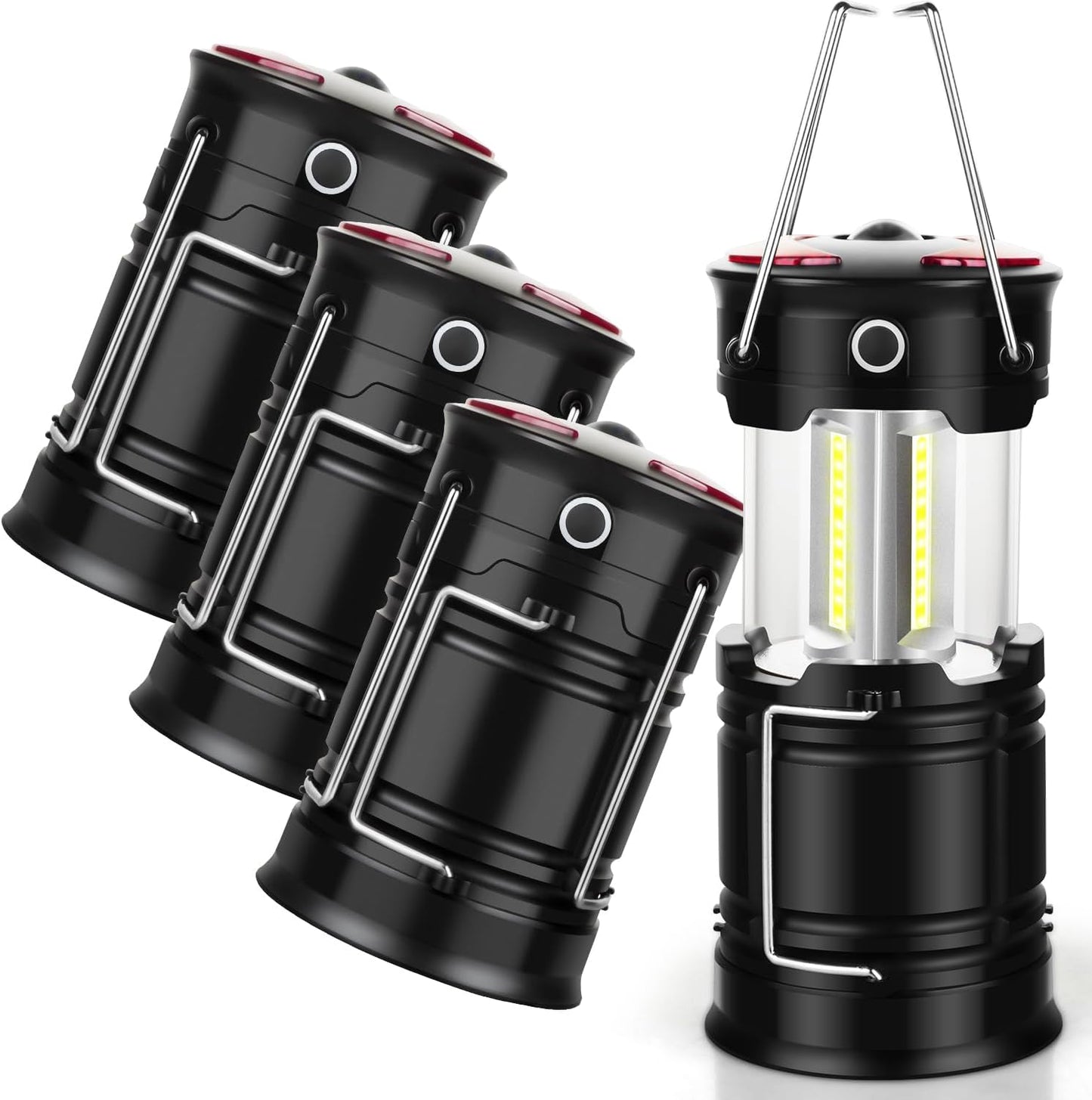 Skiennix LED Lanterns - 4 Pack Camping Lights for Emergencies | Rechargeable & Battery Operated