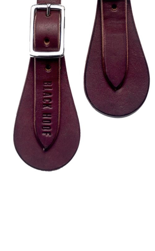 BLACK HOOF Leather Spur Straps for Horse Riders | Western Men, Women, Adjustable Single Ply Spur Straps | Equestrian Accessories (Latigo)