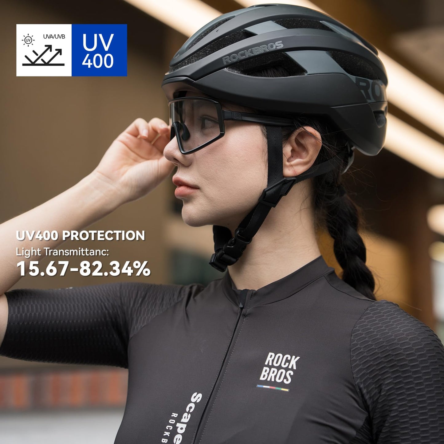 ROCKBROS Photochromic Cycling Glasses for Men Women Sports Glasses UV Protection