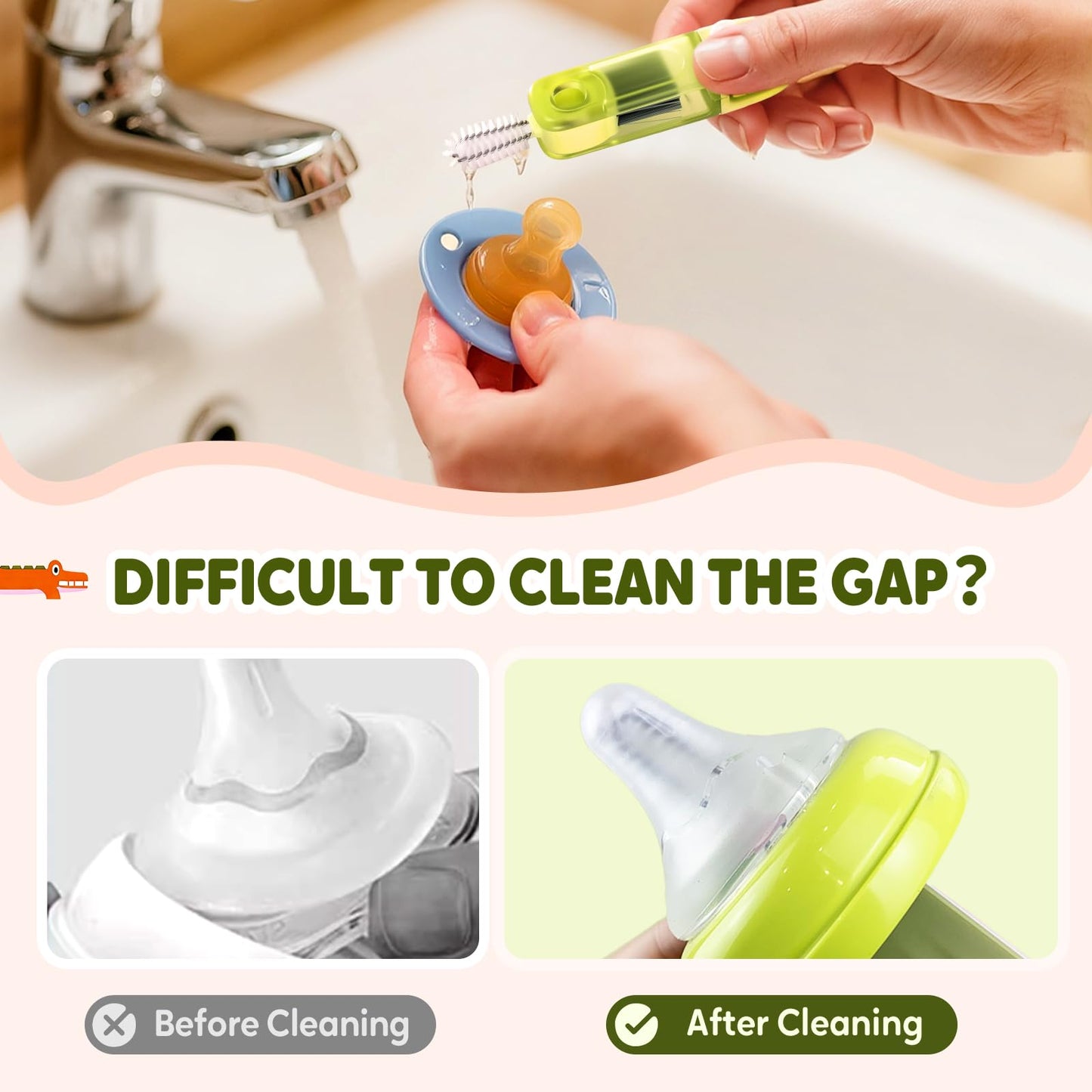 3 in 1 Cup Lid Gap Cleaning Brush Set,Silicone Cup Lid Gap Cleaner, Multifunctional Bottle Cleaning Brush,Home Kitchen Crevice Brush Tools (3 Pack)