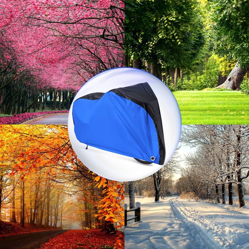 Roctee Bicycle Cover - Waterproof & Dust Resistant | Anti-UV Protection for XL Bikes, 78.7" x 27.6" x 43.3" - Portable & Durable (Black & Blue)