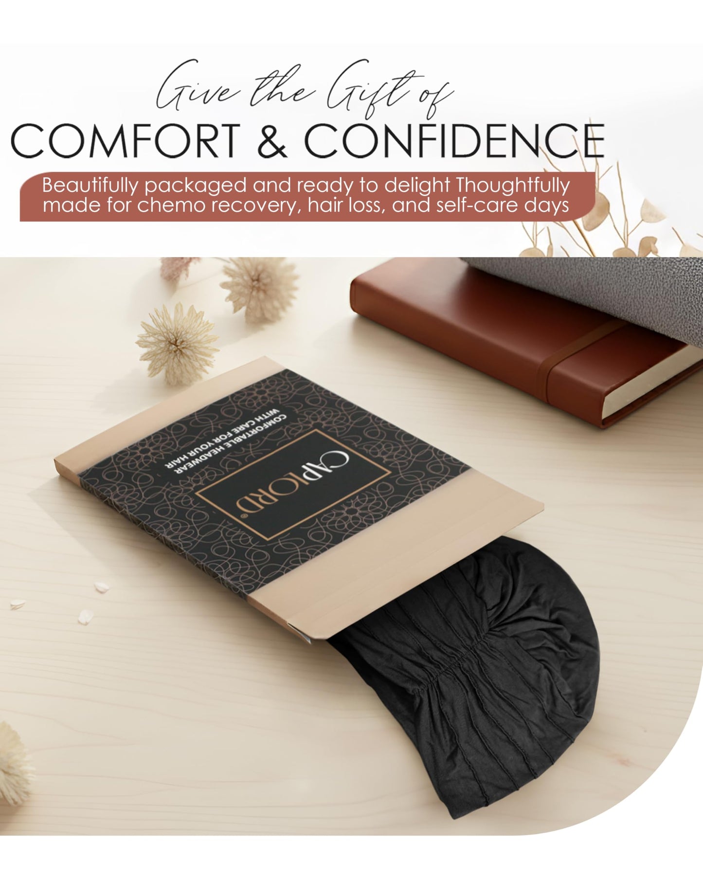 CAPLORD Elegant Head Scarf for Women with Cancer - Soft Chemo Headwear, Turban Hats, Head Coverings & Caps - Breathable Bamboo Head Wraps for Chemo Patients - Stylish Hair Loss Solution