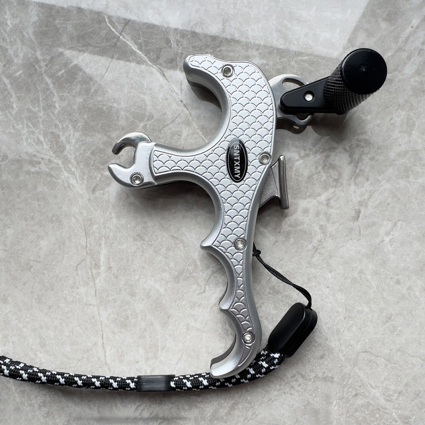 sntxmy Bow Release for Compound Bow, Archery Release Trigger, Compound Bow Release, Thumb Release. (4 Finger Bow Release, Silvery)