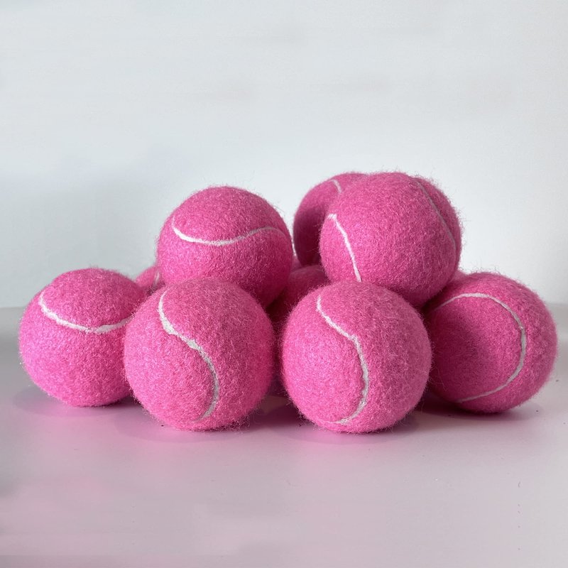 HiBallBall 3 Pack Tennis Balls - Long Lasting Practice Balls for Tennis Beginners, Tennis Training Balls, Dog Fetch Toys (Pink)