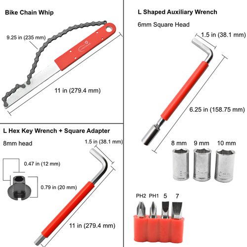 Lumintrail 42 Piece Mountain, Dirt, and Road Bike Repair Tools Kits - Bicycle Maintenance Tool Kit Set with Storage Case