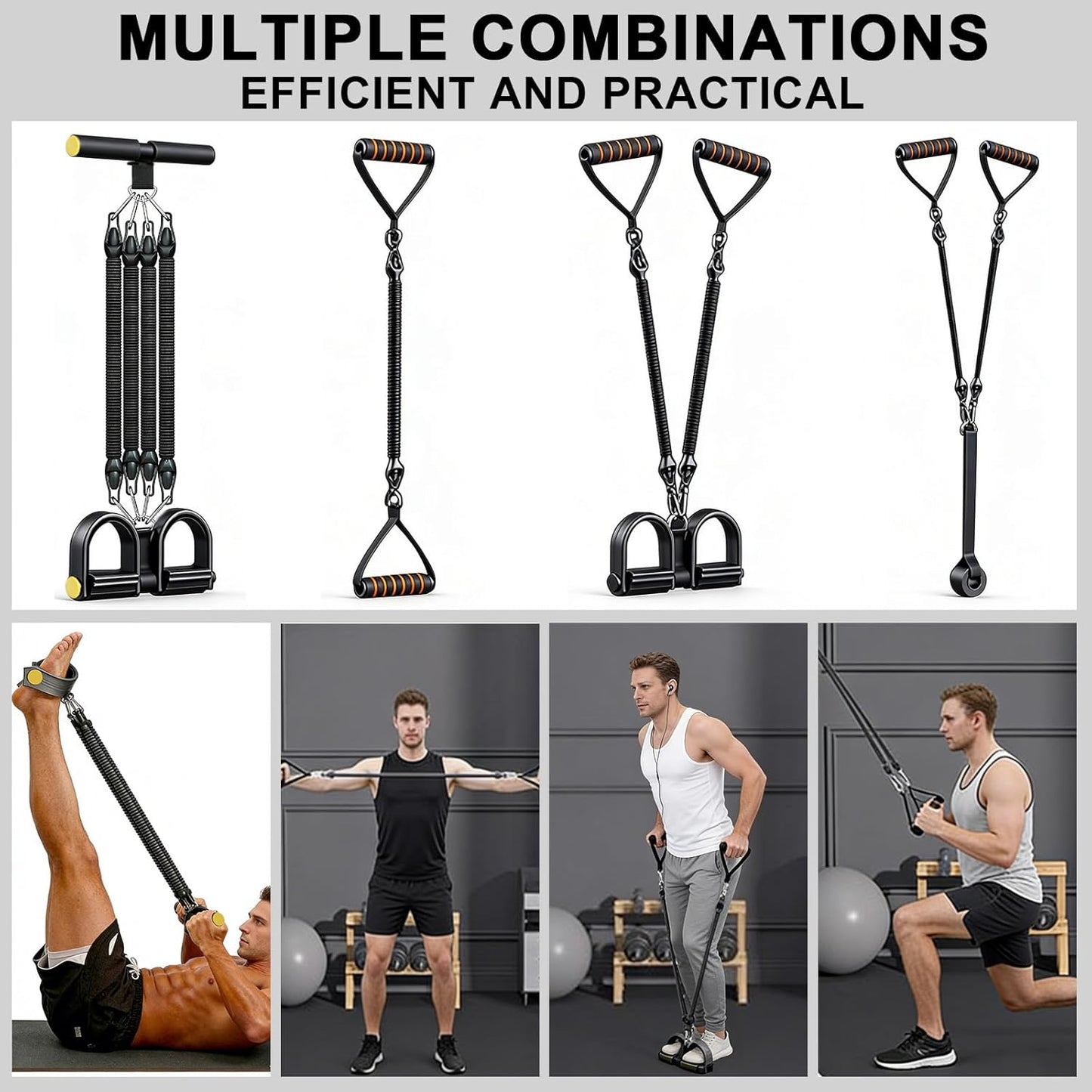 Pedal Resistance Band by New | Non-Slip Foot Pedals for Abdominal, Arm, Leg & Waist Exercises - Adjustable