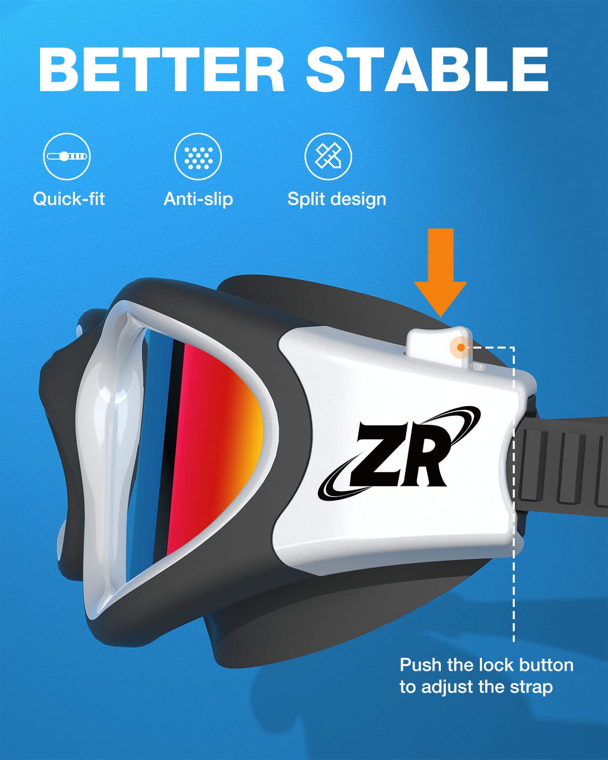 ZIONOR Swim Goggles, Upgraded G1 Polarized Swimming Goggles Anti-fog for Adult Men Women B6 (Polarized + Mirror Red)