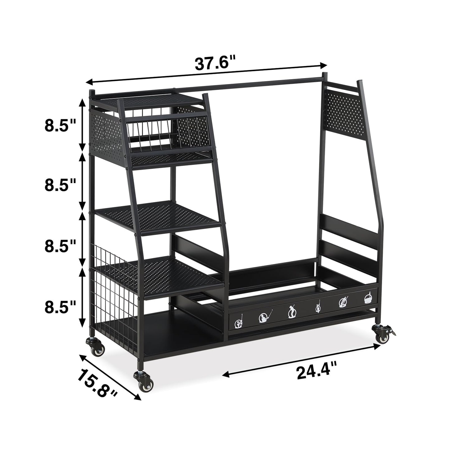 Lauren&Harold Golf Bag Organizer Garage Storage, Golf Storage Rack Stand
