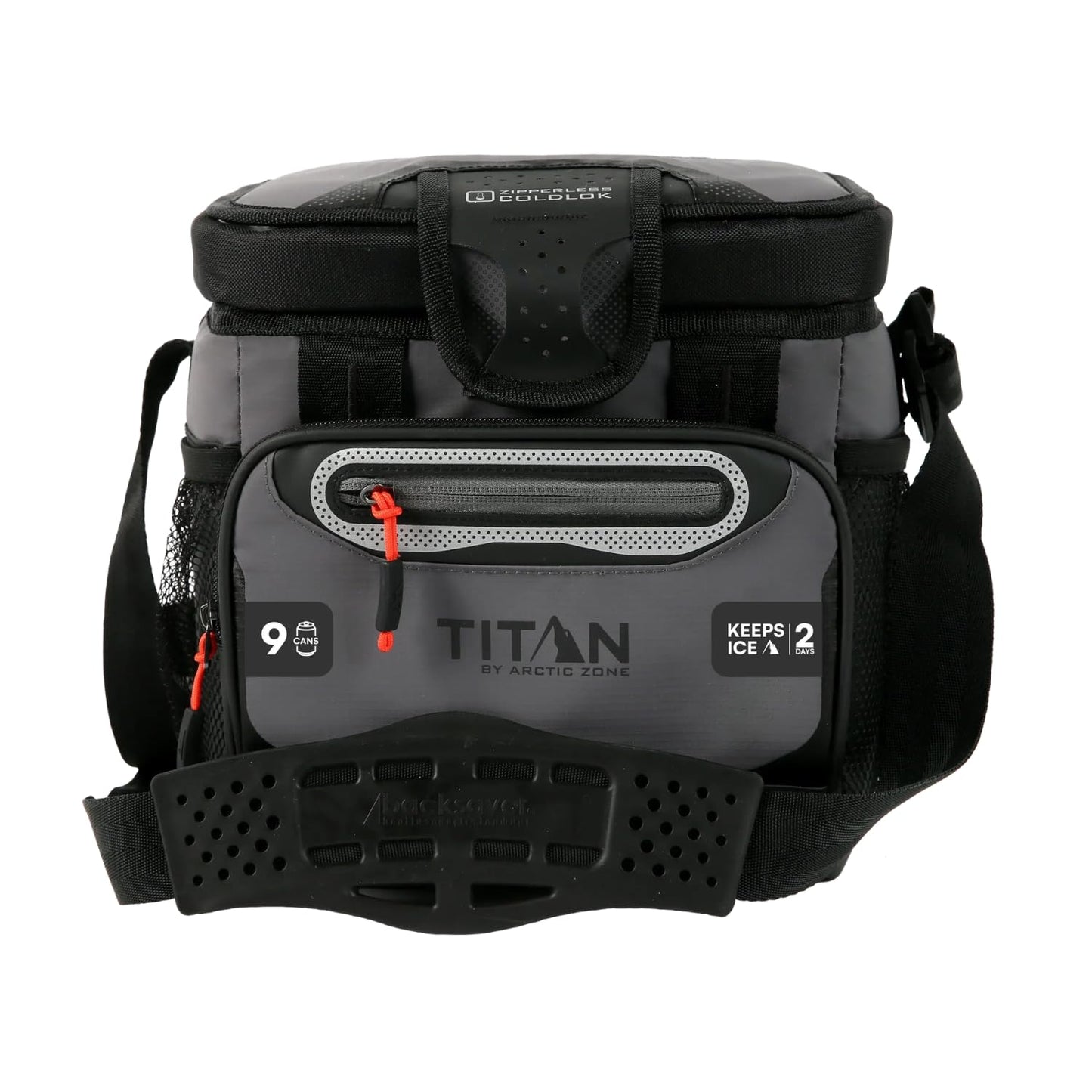 Titan by Arctic Zone 9 Can Zipperless Cooler, SmartShelf, Sharkskin Gray