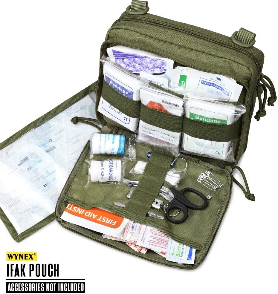 WYNEX Tactical Molle Admin Pouch - Laser Cut Design Utility Organizer with Map Pocket | EDC EMT Pack