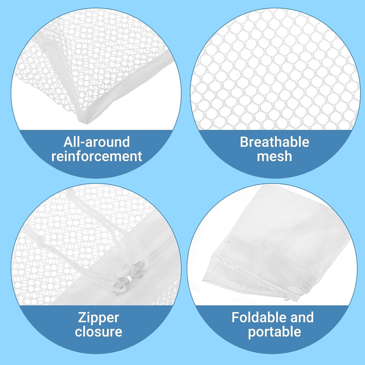 Molain Mesh Ball Pit Balls Storage Bag - Durable Nylon Organizer for Playpen | 16.5 x 8.3 x 14.6 Inches