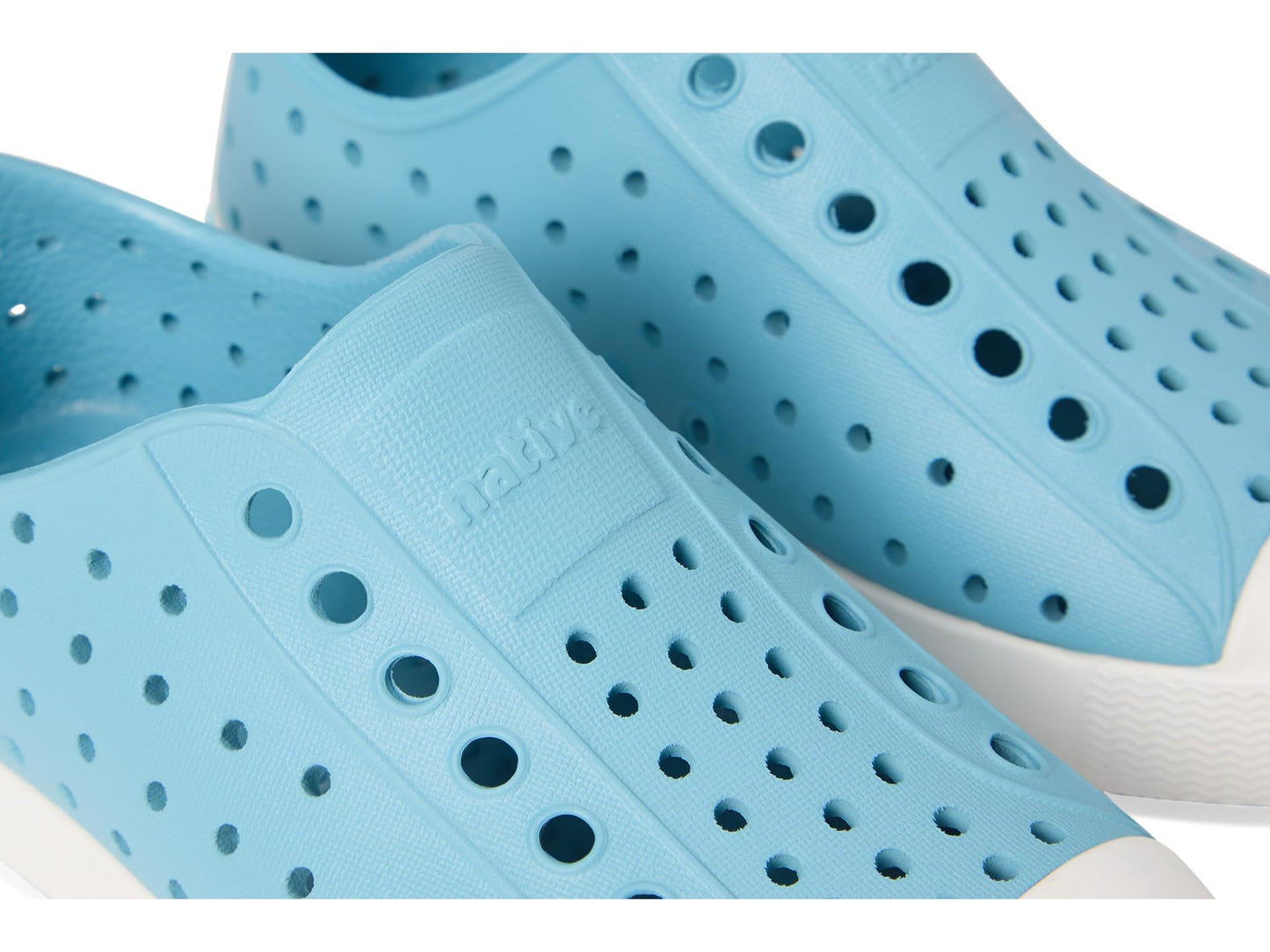 Native Shoes Unisex-Kids Jefferson Sneakers, Flux Blue/Shell White, 4 Toddler