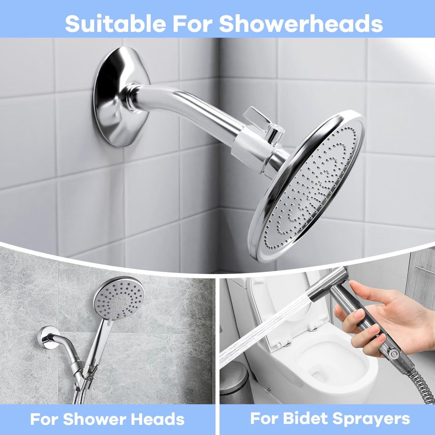 Shower Shut Off Valve, Shower Head Shut Off Valve with Handle Lever, 1/2" NPT Water Flow Control Valve, 304 Lead-Free Stainless Steel Mini Ball Valve Adjustable Water Pressure Regulator（1 Packs）