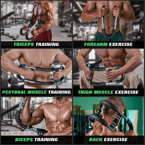 Twister Arm Trainer, Adjustable(60-110) Power Twister Bar, Gorilla bar for chest workout, Portable Detachable Upper Body Fitness Machine for Home & Gym