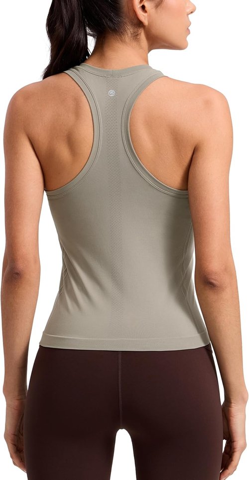 CRZ YOGA Seamless Workout Tank Tops for Women - Breathable Athletic Sleeveless Gym Shirts