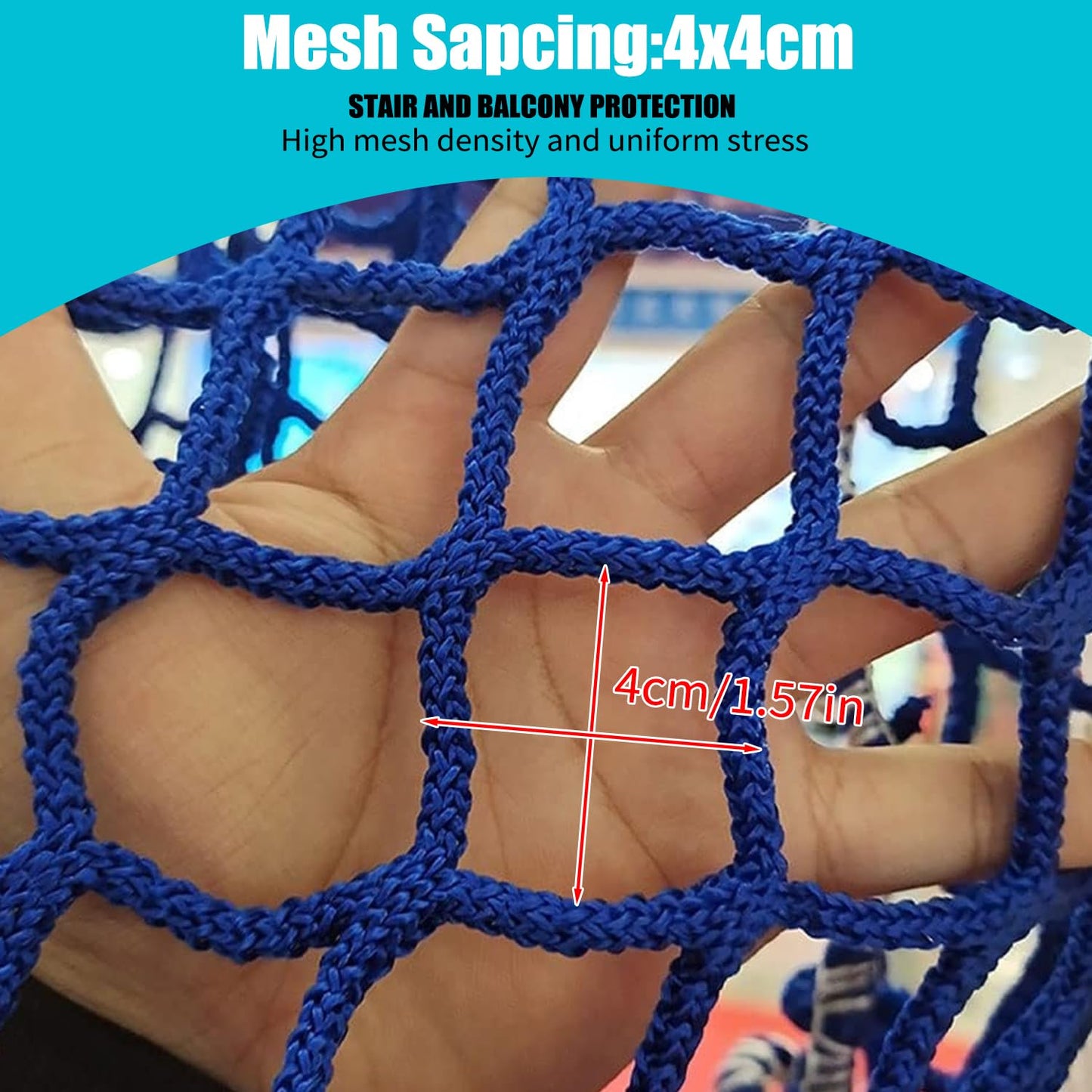 Bunifa Kids Outdoor Balcony & Playground Climbing Net - Knotless Polyester Sports Netting