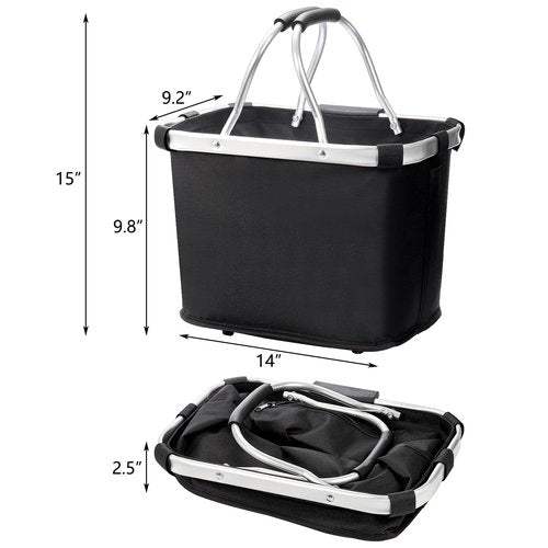 Hedume Bicycle Basket, Folding Detachable Bike Basket, Multi-Purpose Bike Handlebar Basket Front for Pet, Shopping, Commuter, Camping and Outdoor, Quick Release Easy Install