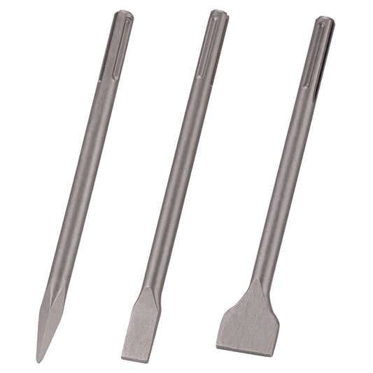 Berserker 3 pc. SDS Max Chisel Set with Point Chisel, Flat Chisel & Scaling Chisel, Masonry Concrete Tile Removal Bits, Compatible with All SDS-Max Rotary Hammer Drills and Demolition Jack Hammers