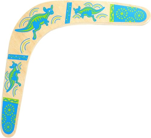 Boomerang | Handmade Wooden Authentic V-Shaped Boomerang for Kids & Adults - Blue, Ages 10+