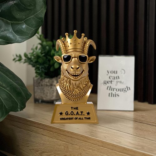 Goat Trophy Winner Award - Handmade 6 Inch Funny Greatest of All Time Trophy for Fantasy Football Champion, Office MVP, Employee Recognition, Boss & Coworker,Winner & Gag Gifts for Men, Friends