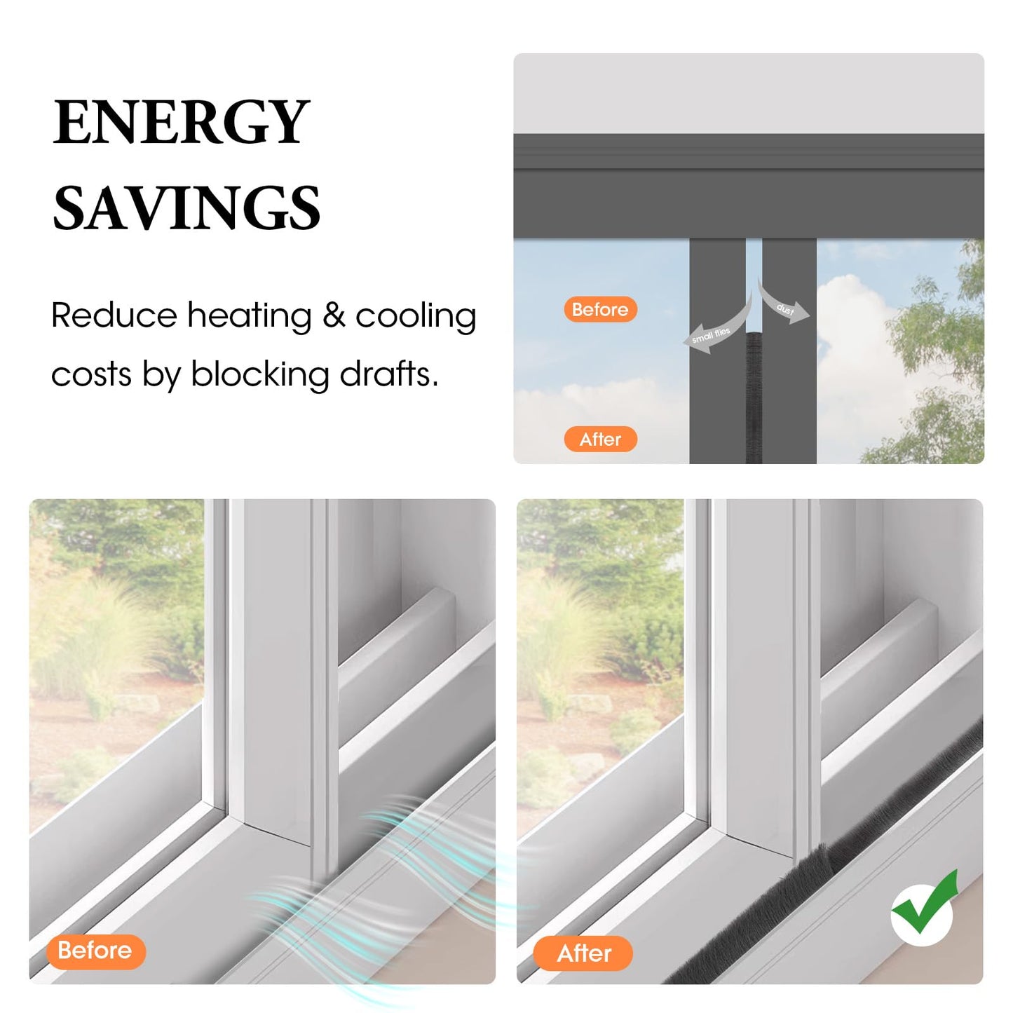 Weather Stripping Door Window Seal, 33Ft Self-Adhesive Brush Door Soundproofing Seal Strip for Sliding Windows and Door Frames, 0.35 Wide X 0.2 Inch Thick, Gray