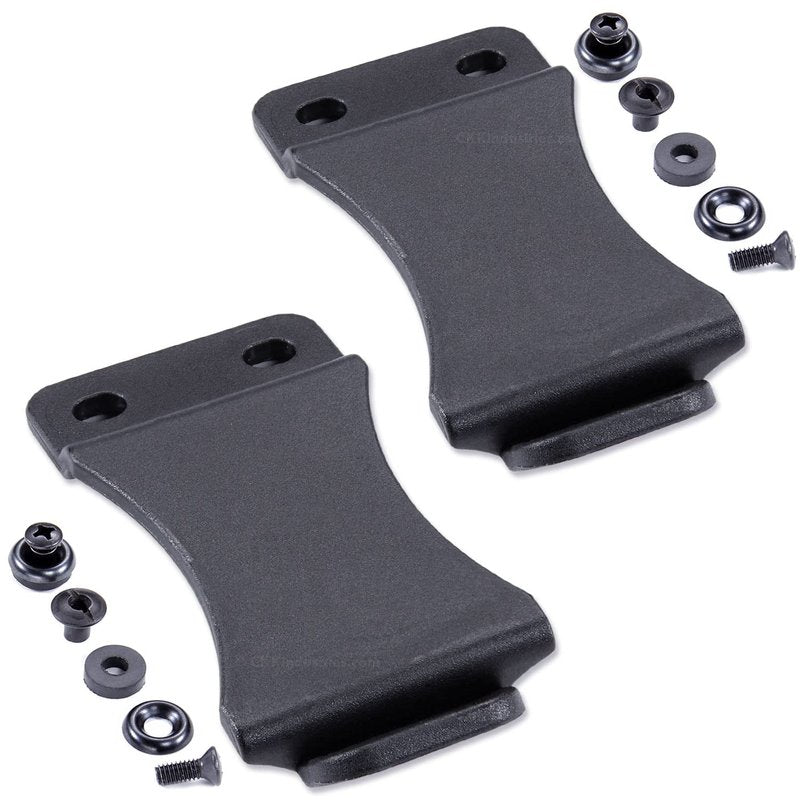 KYDEX Belt Clip for Holsters & Sheaths – (Fits 1.75in Belts) - (Inside-The-Waistband/IWB) - (USA Made) - (w/Mounting Hardware) - (2 Pack) - Adjustable Cant Carry Clips