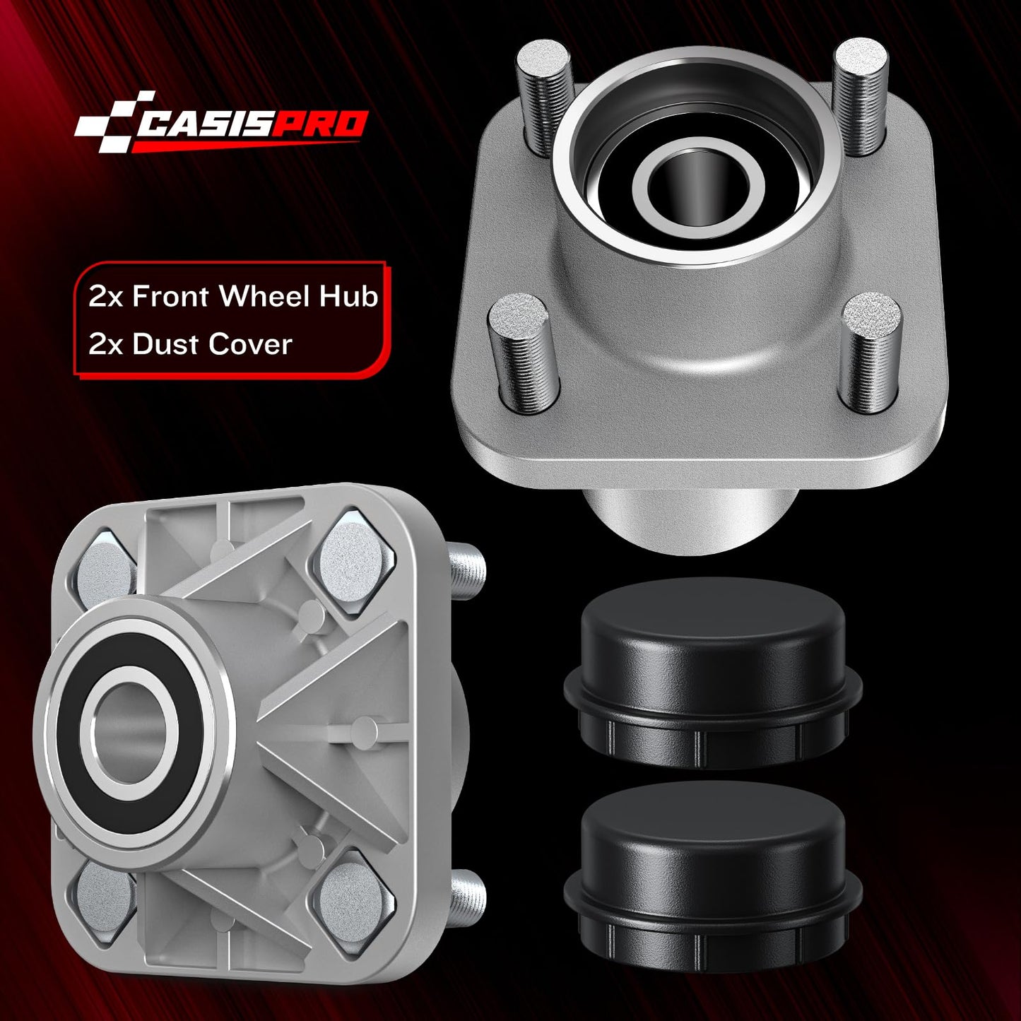 CASISPRO Golf Cart Front Wheel Hub Assembly for Club Car DS & Precedent 2003-Up, Club Car Front Wheel Bearing Hubs with Dust Cover, OEM# 102357701, 2PCS