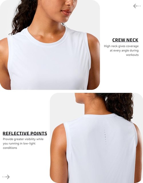 G Gradual Women's Sleeveless Workout Tops - Lightweight High Neck Athletic Tank for Yoga & Tennis
