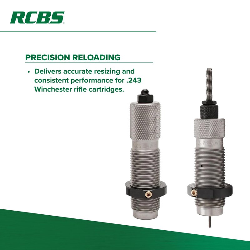 RCBS Full-Length Die Set .243 Win, Reloading Die Set for .243 Winchester Rifle Cartridges