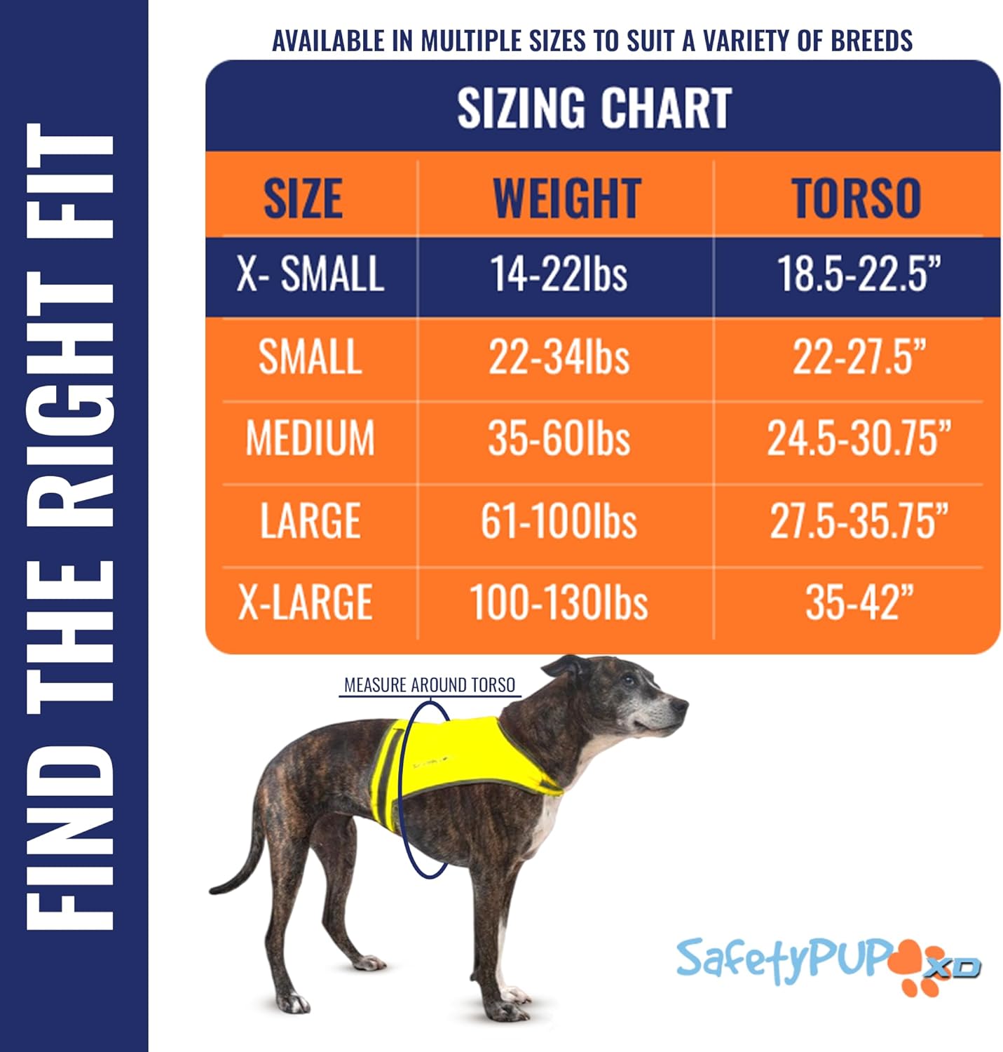 SafetyPUP | XD Lite Dog Vest - Reflective Hi-Visibility Fluorescent Yellow for Enhanced Safety