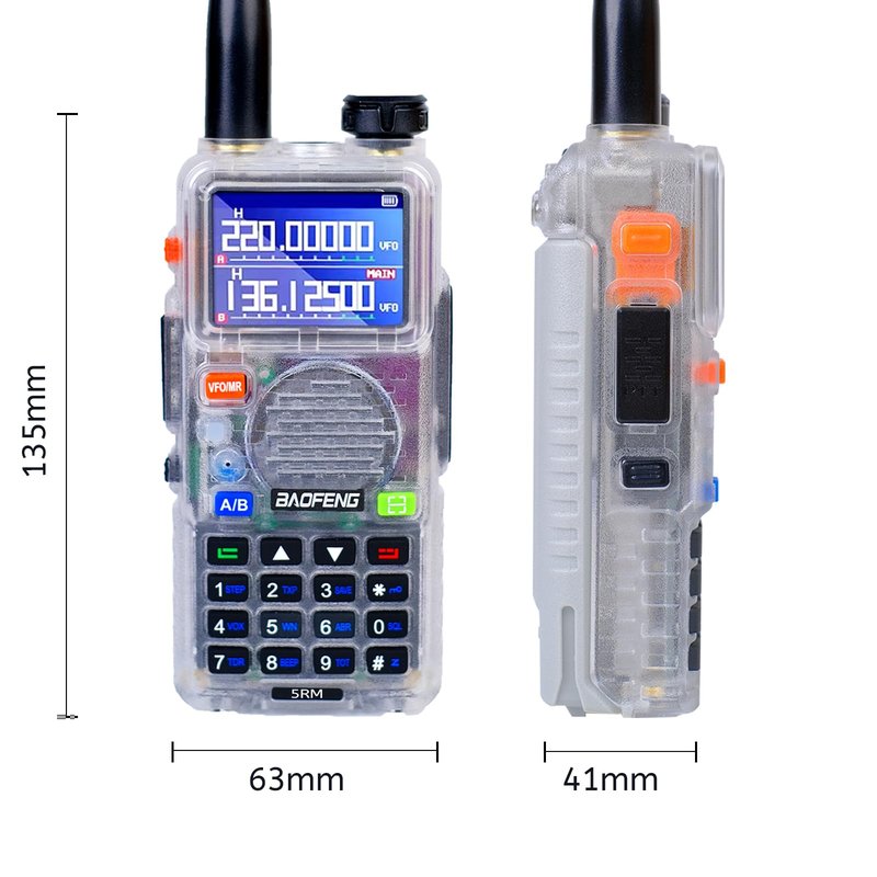 BAOFENG 5RM 10W NOAA Emergency 2500mAh Battery 999CH Ham Radio High Power Long Range Walkie Talkies Handheld Survival Gear Hunting Camping (1pack) (Clear)